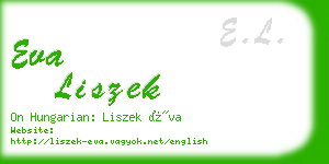 eva liszek business card